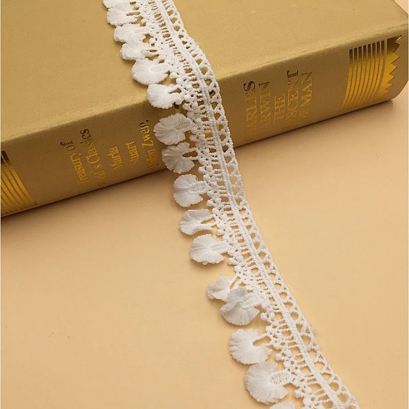 African Water Soluble Lace  Chemical Milk Silk Trim Lace For Wedding Bridal Dress
