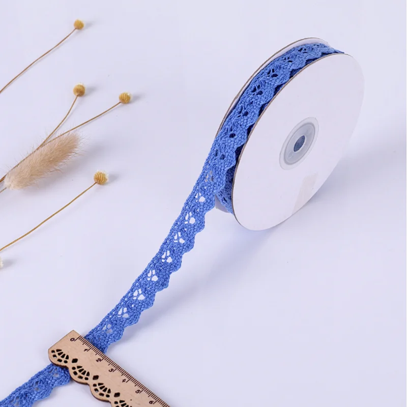 Factory direct sale stock african cotton/polyester  lace trim cotton ribbon for home textile
