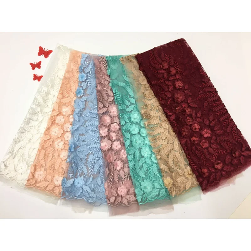 2019 high quality hot new design applique mesh lace fabric wedding fabric