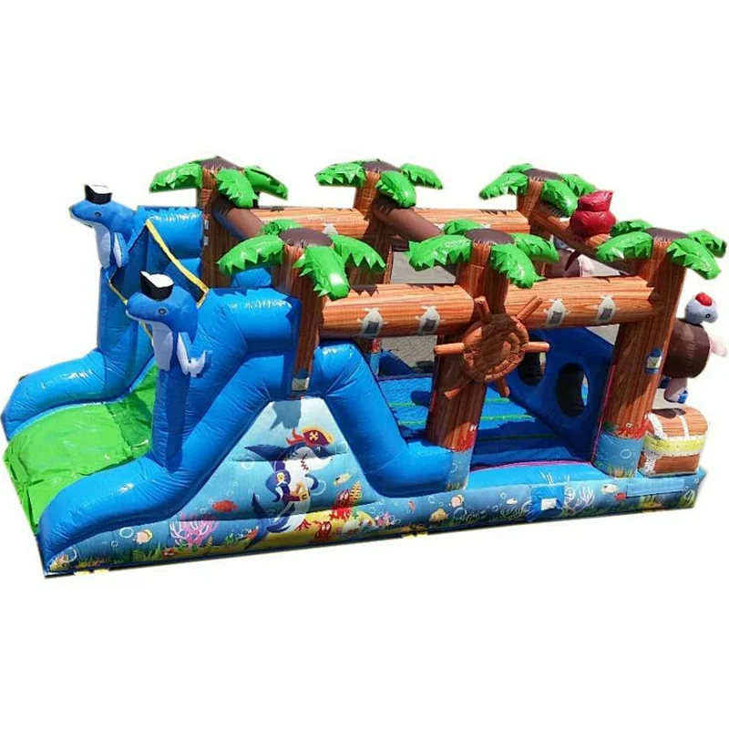 Children inflatable path treasure island,toddler slides bounce combo,percorso tesoro mt for sale