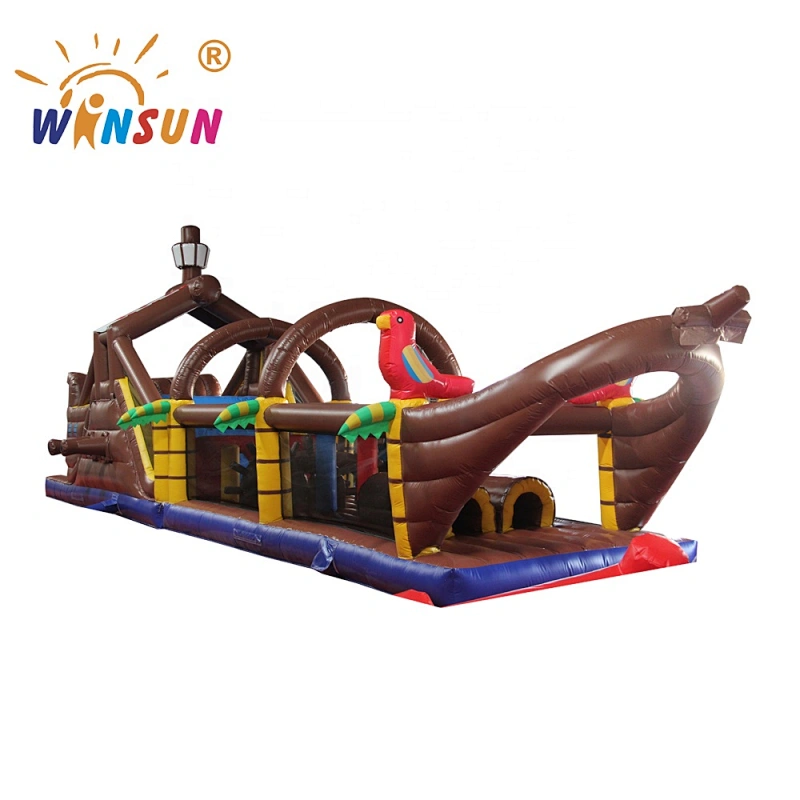 Pirate ship inflatable bouncer castle outdoor the ultimate module challenge inflatable obstacle course for kids