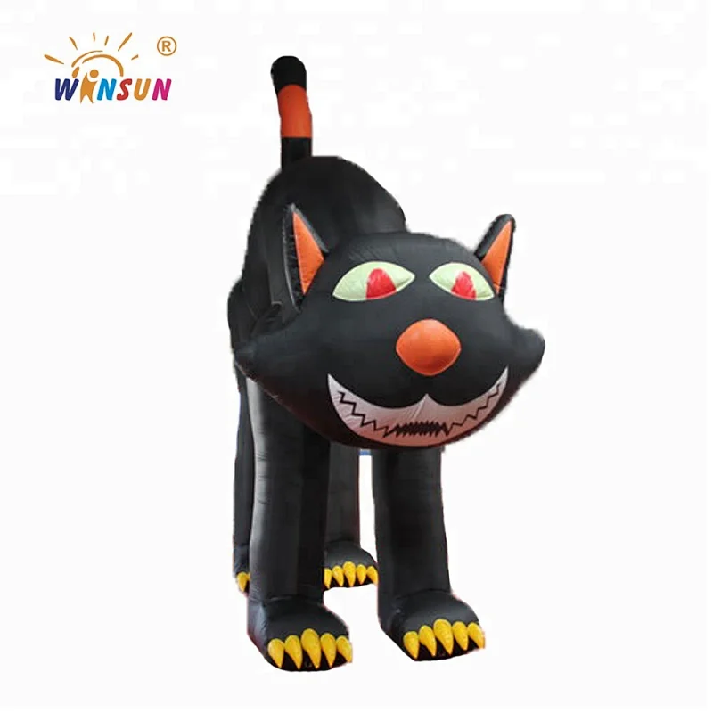 Animated inflatable Halloween black jack cat,All saints Day black cat, inflatable lawn decoration black cat