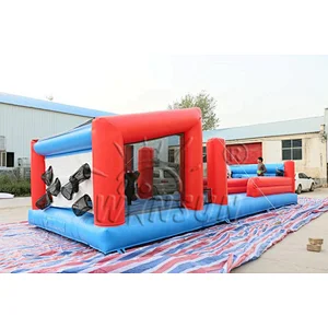 New design outdoor inflatable bungee run with basketball hoops