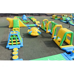 giant inflatable floating water park land, water park inflatable water obstacle course toys for sale