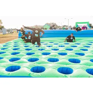 inflatable competition interactive game,Inflatable mattress filled with ankle loving holes,double trouble inflatable obstacle
