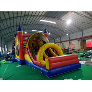 5 in 1 inflatable jumping castle combo/ inflatable bouncer house with obstacle course and slide