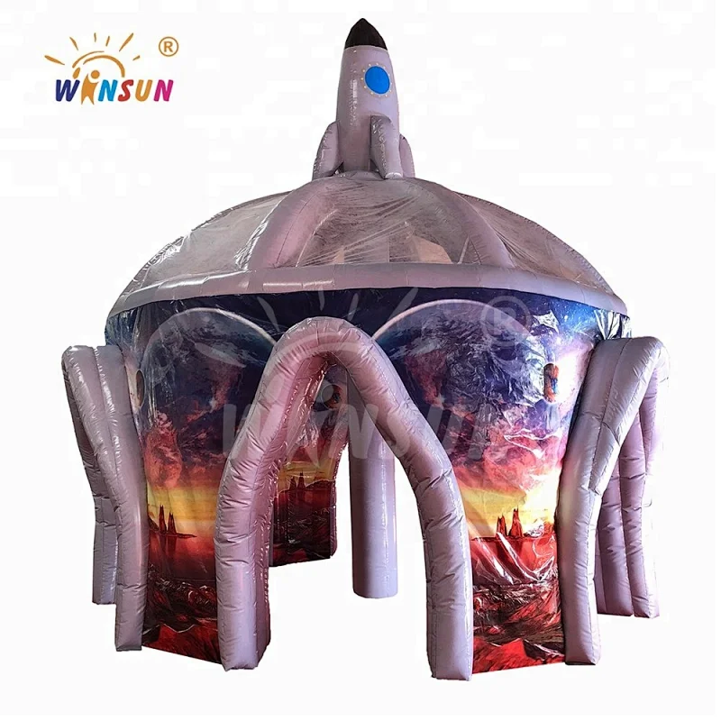 Outer Space Rocket Themed outdoor Inflatable Spider Tent,inflatable spider dome tent