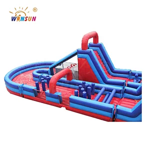 Air constant inflatable  rug obstacle course,inflatable run rides,air u shape sport games for sale