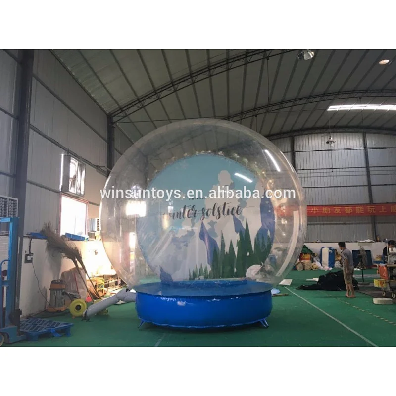 2018 New design PVC inflatable Christmas globe, transparent snow bubble ball, inflatable globe ball