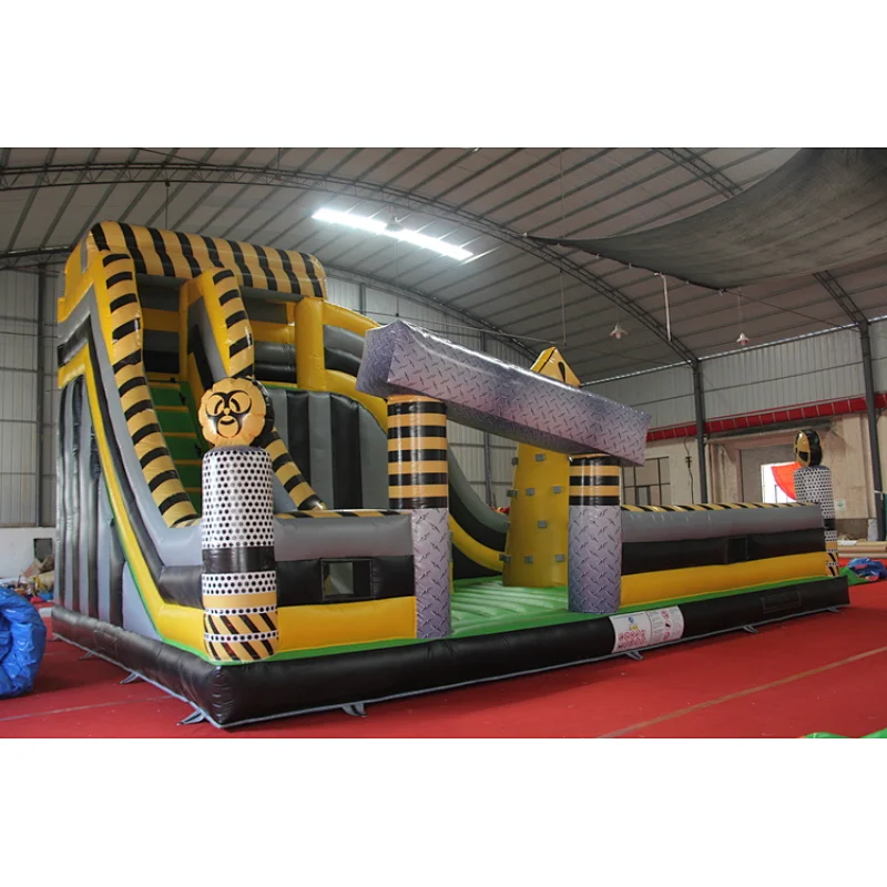 nuclear zone playground toxic inflatable Obstacle Course free stunt jump amusement park on sale,Nuclear Zone Inflatable Playgrou