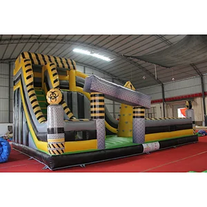 nuclear zone playground toxic inflatable Obstacle Course free stunt jump amusement park on sale,Nuclear Zone Inflatable Playgrou