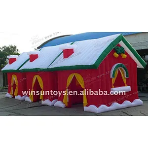 inflatable christmas house decoration with snow,inflatable gingerbread house bouncer,christmas combo bouncer