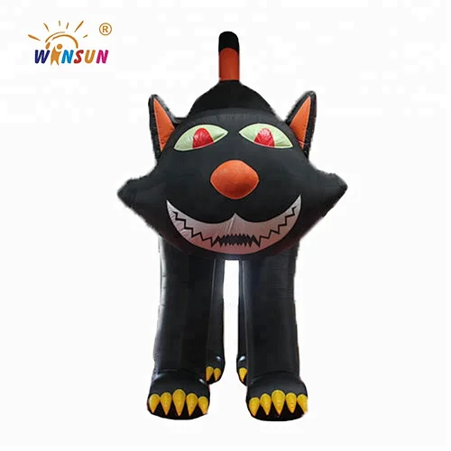 Animated inflatable Halloween black jack cat,All saints Day black cat, inflatable lawn decoration black cat