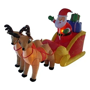4' inflatable santa sleigh for sale/ cheap inflatable christmas decorate santa carriage