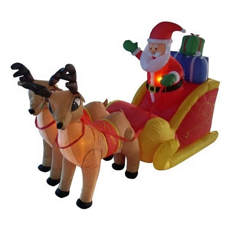4' inflatable santa sleigh for sale/ cheap inflatable christmas decorate santa carriage
