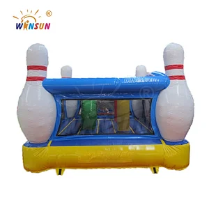 Air bowling shape moonwalk custom inflatable bowling castles, inflatable bowling sport games for rentals