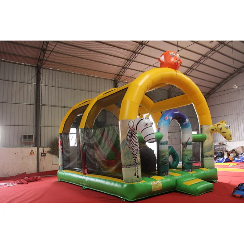 Rental inflatable animal shelter  game,inflatable animal world bounce house, inflatable cartoon jumping trampolines for hire