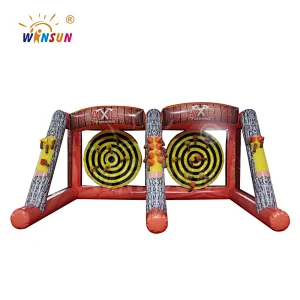 Axe throwing inflatable games, tossing axe sticky games, carnival sport game with 20 Axe for sale