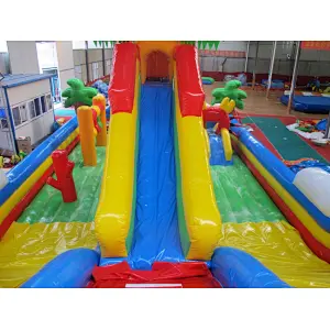 16x8m giant inflatable seaworld slide, inflatable shark amusement fun city,Shark Design Inflatable Fun City Equipment