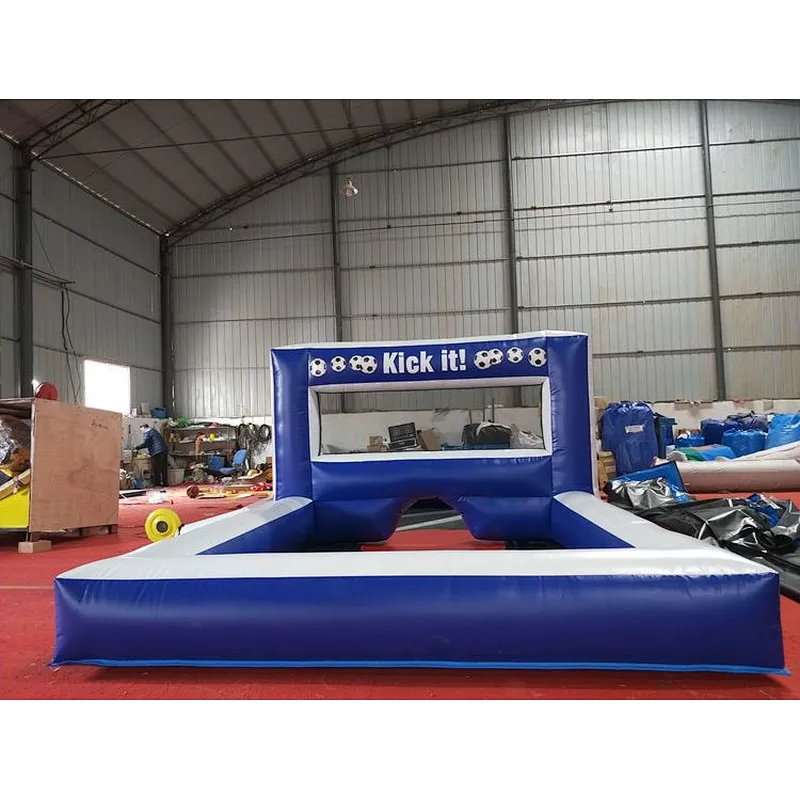 2 person Soccer Kick game, inflatable Soccer Goal Games, 10 balls inflatable football sport games promotion