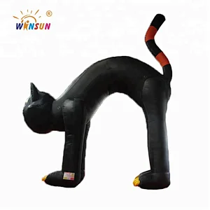 Animated inflatable Halloween black jack cat,All saints Day black cat, inflatable lawn decoration black cat