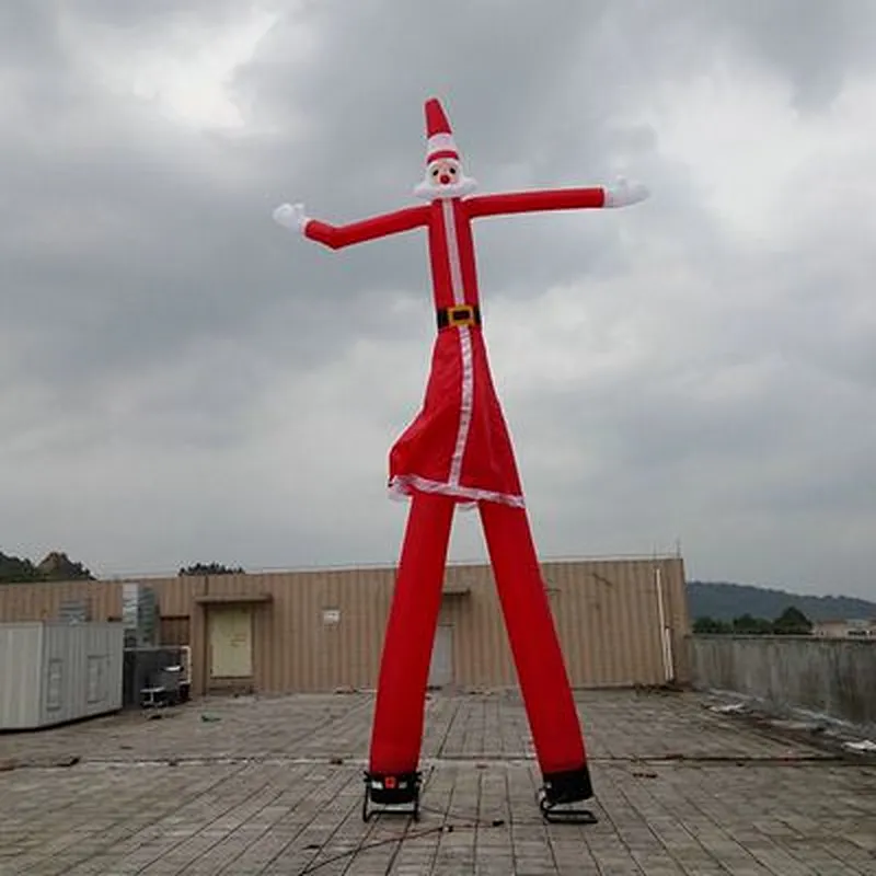 Customized size inflatable tall and thin santa claus air dancer Christmas decoration,Advertising santa air dancer for rental