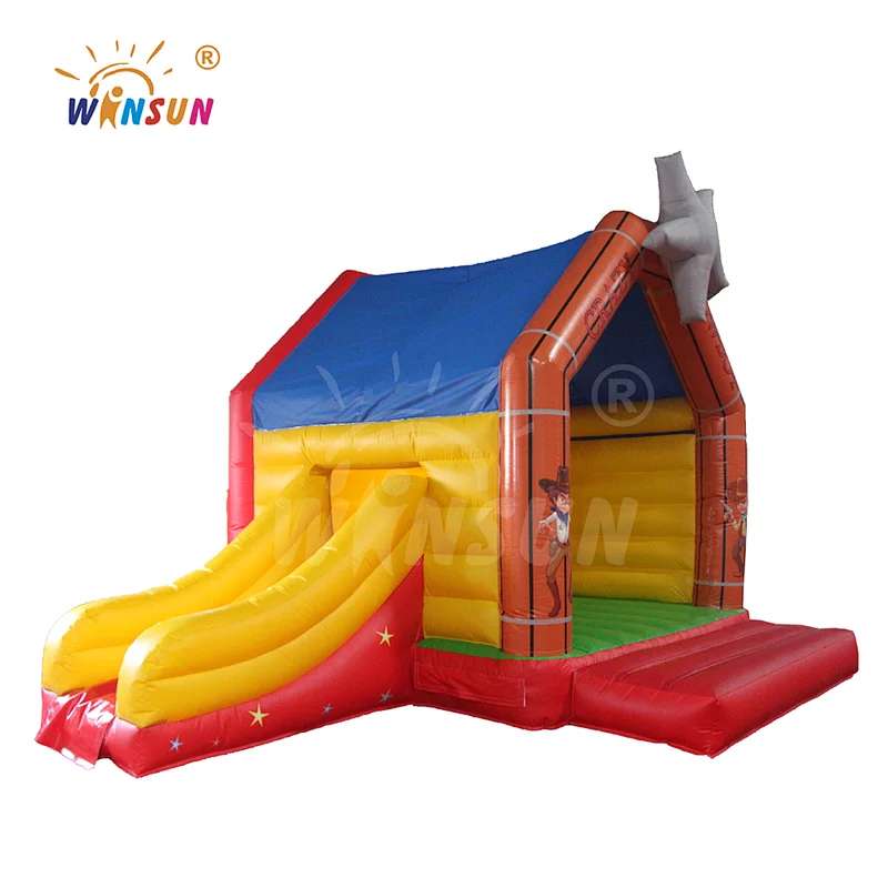 Cow boy combo bounce,inflatable  cow boy bounce slides,inflatable jump trampoline for sale