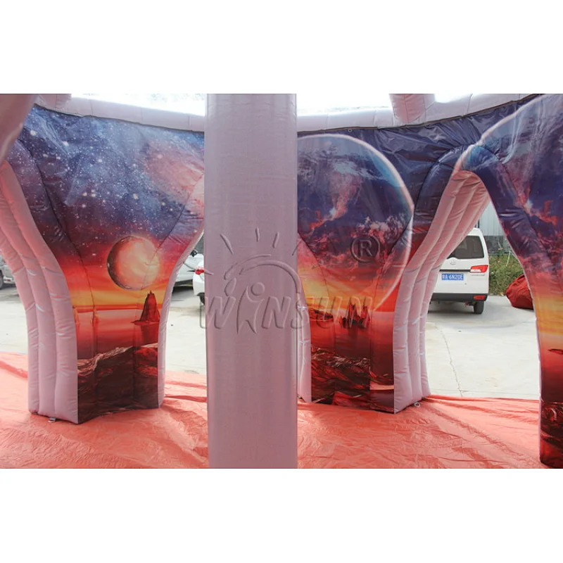 Outer Space Rocket Themed outdoor Inflatable Spider Tent,inflatable spider dome tent