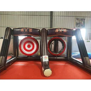 Double lane inflatable single axe lumberingsport games. lumberman tossing games, rosser axe throwing sport for team building