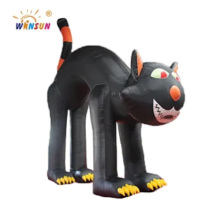 Animated inflatable Halloween black jack cat,All saints Day black cat, inflatable lawn decoration black cat