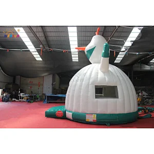 Amusement Cartoon theme inflatable snow man bouncers, inflatable cute jumping trampolines, air bouncy castles for rental