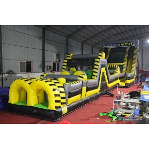 Outdoor big adult inflatable obstacle course equipment, challenge boot camp inflatable obstacle course