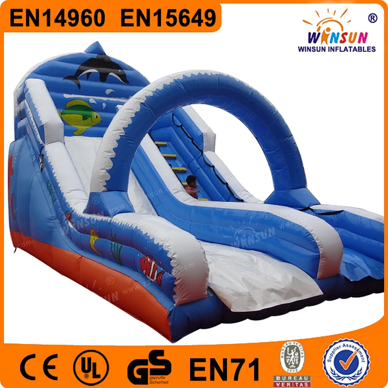 Long outdoor 0.55mm PVC Ocean inflatable adult slide for sale