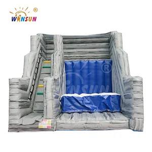 Carnival game inflatable cliff jump games, interactive jump bounce house and jump off stunt game for kids and teens for sale