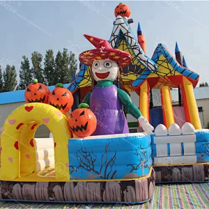 Alibaba inflatable halloween witch bounce house,inflatable halloween witch moonwalk,witch obstacle slide