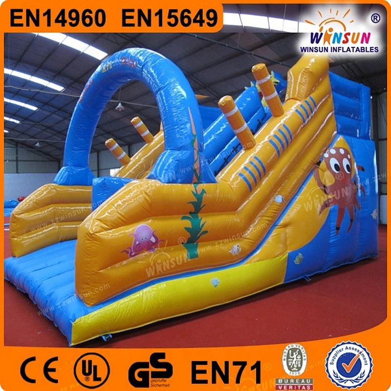Commercial inflatable amusement Park slide with bouncer