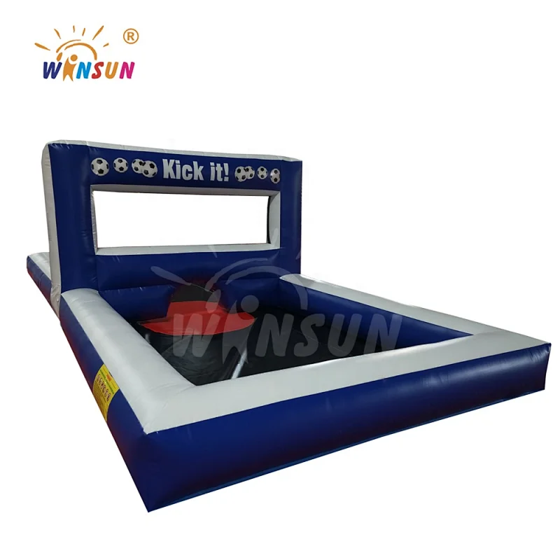 2 person Soccer Kick game, inflatable Soccer Goal Games, 10 balls inflatable football sport games promotion