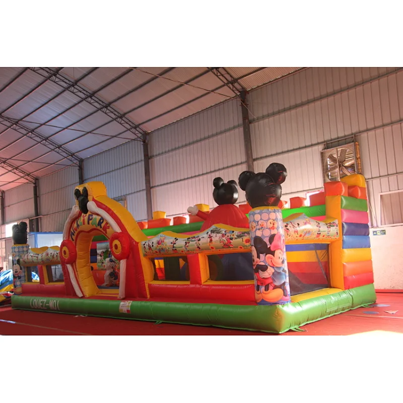 Amusement park cartoon theme bounce game,inflatable animal world bounce house, inflatable cartoon jumping trampolines for hire