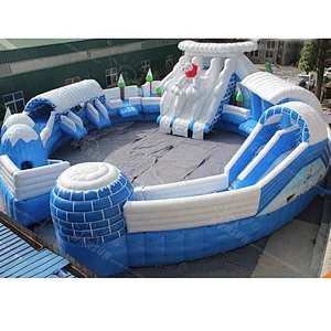 Safe water toys ice world giant inflatable water slide
