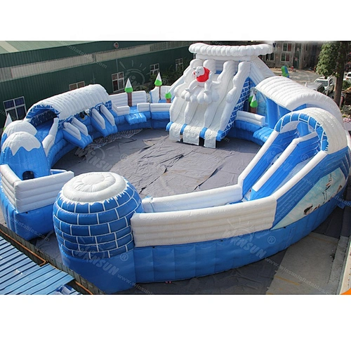 Safe water toys ice world giant inflatable water slide