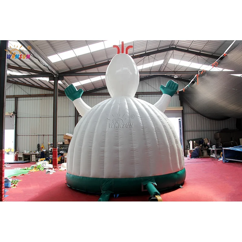 Amusement Cartoon theme inflatable snow man bouncers, inflatable cute jumping trampolines, air bouncy castles for rental