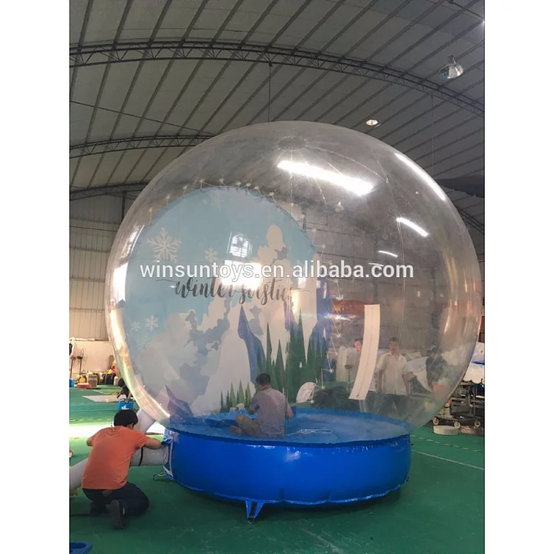 2018 New design PVC inflatable Christmas globe, transparent snow bubble ball, inflatable globe ball
