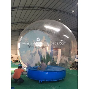 2018 New design PVC inflatable Christmas globe, transparent snow bubble ball, inflatable globe ball