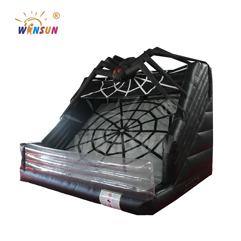 Attraction inflatable spider wall, clear spider crawl climbing wall,professional wall games hot hire