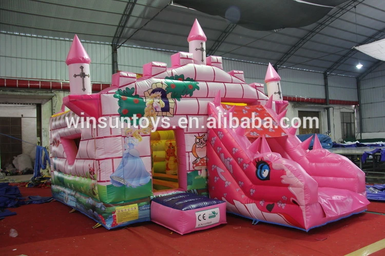 pink inflatables castle