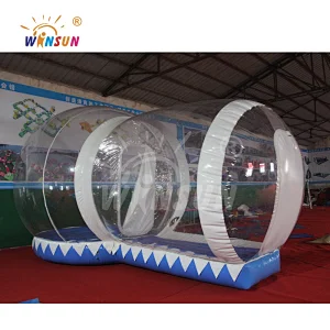 Airtight constant air continue inflatable snow globes