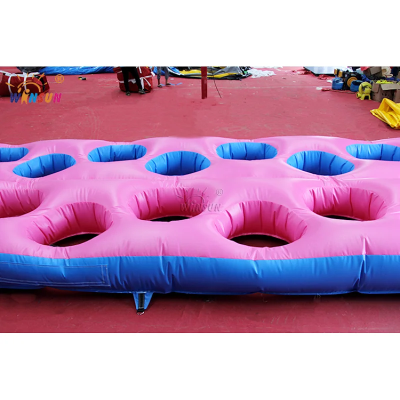 inflatable competition interactive game,Inflatable mattress filled with ankle loving holes,double trouble inflatable obstacle