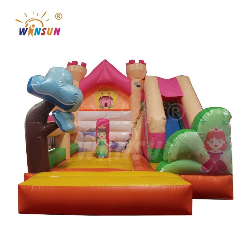 Cute inflatable  pink princess jumping house for sale, backyard open jumping moonwalks for sale