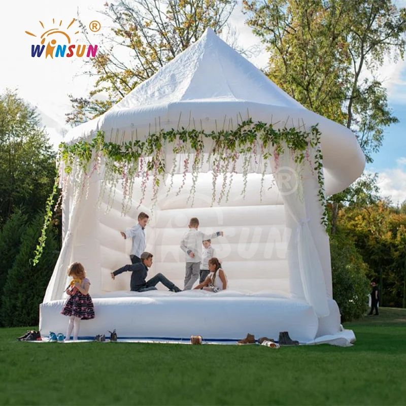 Europe popular CE inflatable wedding castle, 5M wedding bouncy castle, inflatable wedding bouncy
