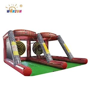 Double lane inflatable single axe lumberingsport games. lumberman tossing games, rosser axe throwing sport for team building
